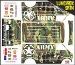 GREEN Army Camo themed vinyl SKIN Kit & Stickers To Fit Tamiya Lunchbox R/C Monster Truck