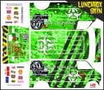 Green Biohazard Response themed vinyl SKIN Kit & Stickers To Fit Tamiya Lunchbox R/C Monster Truck