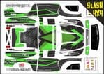 Green Carbon GT themed vinyl SKIN Kit To Fit Traxxas Slash 4x4 Short Course Truck