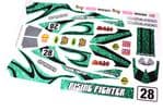 Green Glitter Effect Old School Bling themed vinyl stickers to fit R/C Tamiya Rising Fighter (2)