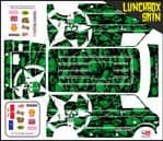 Green Gothic Skullz themed vinyl SKIN Kit & Stickers To Fit Tamiya Lunchbox R/C Monster Truck