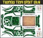 GREEN Gothic Skullz themed vinyl SKIN Kit & Stickers To Fit Traxxas TRX4 Sport R/C Rock Crawler