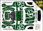 Green Gothic Skullz themed vinyl SKIN Kit To Fit Traxxas Slash 4x4 Short Course Truck