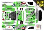 GREEN Sharks Teeth themed vinyl SKIN Kit To Fit Traxxas Slash 4x4 Short Course Truck
