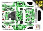 Green Stickerbomb themed vinyl SKIN Kit To Fit Traxxas Slash 4x4 Short Course Truck