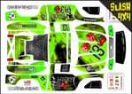 GREEN The Gambler Lucky 13 themed vinyl SKIN Kit To Fit Traxxas Slash 4x4 Short Course Truck