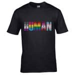 HUMAN Flag LGBT Pride Month Transgender Motif Love Gay Pride Equality Unisex Lesbian Novelty T-shirt