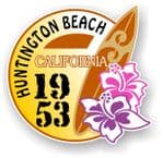 Huntington Beach 1953 Surfer Surfing Design Vinyl Car sticker decal  95x98mm