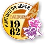 Huntington Beach 1962 Surfer Surfing Design Vinyl Car sticker decal  95x98mm