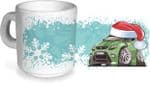 Koolart Christmas Santa Hat Design For New Green Focus RS- Ceramic Tea Or Coffee Mug