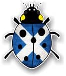 Ladybird Bug Design With Scotland Scottish Saltire Flag Motif External Vinyl Car Sticker 90x105mm