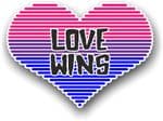 LGBT Heart With Bisexual Pride Love Wins Motif Vinyl Car Sticker Decal 125x90mm