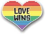 LGBT Heart With Gay Pride Love Wins Motif Vinyl Car Sticker Decal 125x90mm