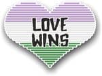 LGBT Heart With Genderqueer Pride Love Wins Motif Vinyl Car Sticker Decal 125x90mm