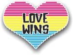 LGBT Heart With Pansexual Pride Love Wins Motif Vinyl Car Sticker Decal 125x90mm