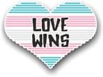 LGBT Heart With Transgender Pride Love Wins Motif Vinyl Car Sticker Decal 125x90mm