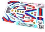 Light Blue Retro Race Car themed vinyl stickers to fit R/C Tamiya Rising Fighter