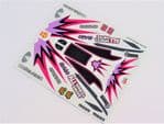 Magenta Pink Baja themed vinyl stickers to fit R/C Tamiya Dark Impact