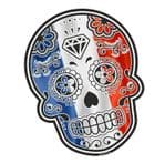 Mexican Day Of The Dead SUGAR SKULL With France French Tricolore Flag Motif External Vinyl Car Sticker 120x90mm