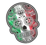 Mexican Day Of The Dead SUGAR SKULL With Italy Italian il Tricolore Flag Motif External Vinyl Car Sticker 120x90mm