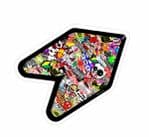 Multi Colour STICKERBOMB WAKABA LEAF WAK Young Driver JDM Car Sticker Bomb Decal 120x80mm