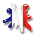 New SPLAT Design With France French Flag Motif External Vinyl Car Sticker 110x110mm