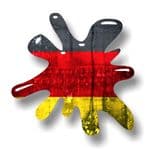New SPLAT Design With Germany German Flag Motif External Vinyl Car Sticker 110x110mm