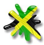New SPLAT Design With Jamaica Jamaican Flag Motif External Vinyl Car Sticker 110x110mm