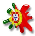 New SPLAT Design With Portugal Portuguese Flag Motif External Vinyl Car Sticker 110x110mm