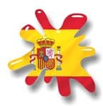 New SPLAT Design With Spain Spanish Flag Motif External Vinyl Car Sticker 110x110mm