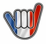 NO WORRIES Hand With France French Tricolore Flag Motif External Vinyl Car Sticker 105x100mm