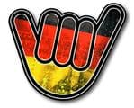 NO WORRIES Hand With Germany German Grunge Flag Motif External Vinyl Car Sticker 105x100mm