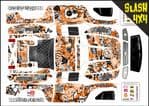 Orange Stickerbomb themed vinyl SKIN Kit To Fit Traxxas Slash 4x4 Short Course Truck