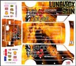 ORANGE The Gambler Lucky 13 themed vinyl SKIN Kit & Stickers Fits Tamiya Lunchbox R/C Monster Truck