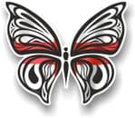 Ornate Butterfly Wings Design With English St Georges Cross Flag Motif Vinyl Car Sticker 100x85mm