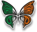 Ornate Butterfly Wings Design With Ireland Irish Flag Motif Vinyl Car Sticker 100x85mm