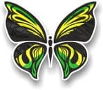 Ornate Butterfly Wings Design With Jamaica Jamaican Flag Motif Vinyl Car Sticker 100x85mm