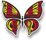 Ornate Butterfly Wings Design With Northumberland County Flag Motif Vinyl Car Sticker 100x85mm