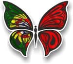 Ornate Butterfly Wings Design With Portugal Portuguese Flag Motif Vinyl Car Sticker 100x85mm