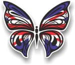 Ornate Butterfly Wings Design With Union Jack British Flag Motif Vinyl Car Sticker 100x85mm