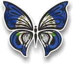 Ornate Butterfly Wings Design With York Yorkshire Rose County Flag Motif Vinyl Car Sticker 100x85mm