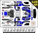Personalised Race Car themed vinyl SKIN Kit To Fit R/C Traxxas Slash 4x4 Short Course Truck