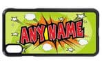 Personalised Retro Green Comic Book Kapow Boys (Any Name) Design Mobile Phone Case To Fit iPhone