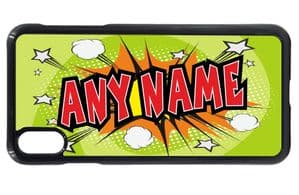 Personalised Retro Green Comic Book Kapow Boys (Any Name) Design Mobile Phone Case To Fit iPhone