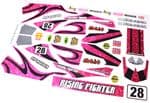 Pink Glitter Effect Old School Bling themed vinyl stickers to fit R/C Tamiya Rising Fighter