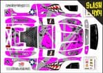PINK Sharks Teeth themed vinyl SKIN Kit To Fit Traxxas Slash 4x4 Short Course Truck