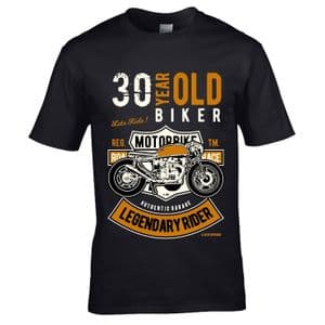 Premium 30 Year Old Biker Legendary Rider Cafe Racer Style Motif For 30th Birthday gift T-shirt Top