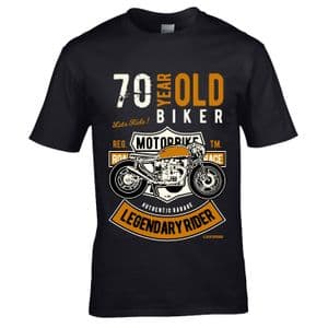 Premium 70 Year Old Biker Legendary Rider Cafe Racer Style Motif For 70th Birthday gift T-shirt Top