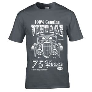 Premium 75 Year Old Legend In My Own Time Genuine Vintage Hot Rod Car 75th Birthday Gift T-shirt Top