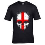 Premium Dripping Skull St Georges Cross Flag Novelty Halloween Design Black t-shirt tshirt top